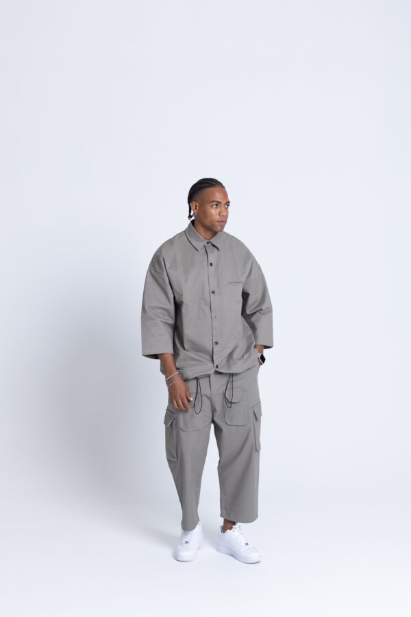 Devoted Minimalist Oversized Shirt Gray - Image 2