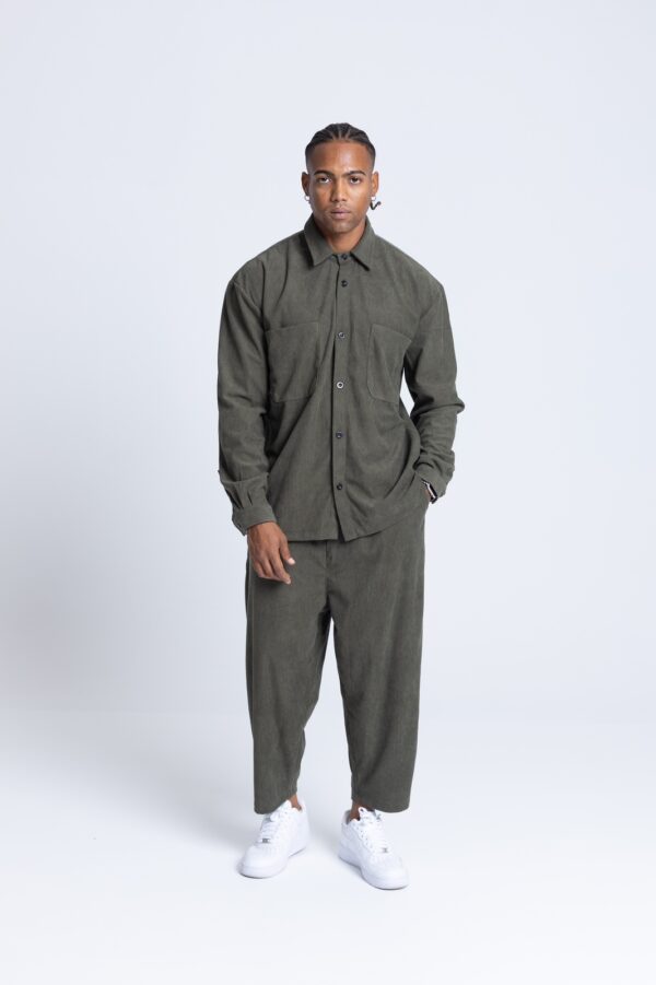 Devoted Corduroy Classic Shirt Green - Image 3