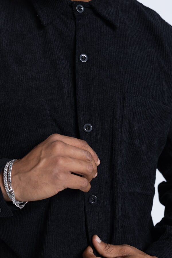 Devoted Corduroy Classic Shirt Black - Image 2