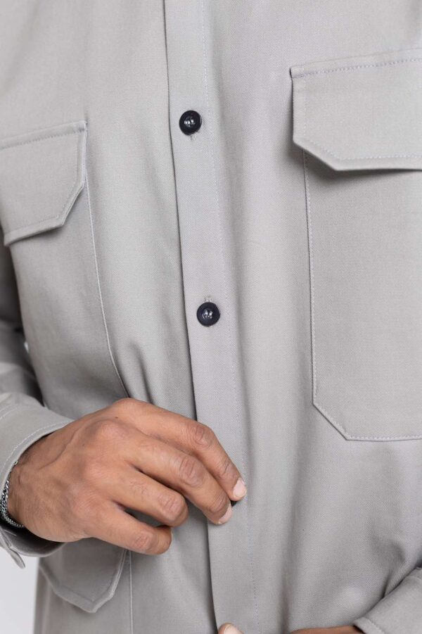 Devoted Shirt with Pockets Gray - Image 2